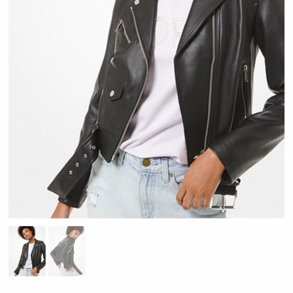 Michael Kors Leather Jacket - Picture 3 of 10